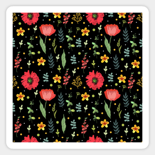 Decorative bright summer pattern with flowers Sticker